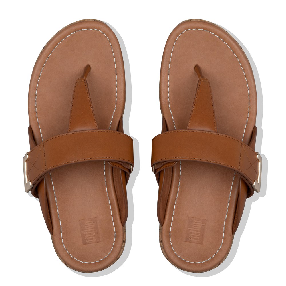 Fitflop Womens Sandals - Remi Adjustable Leather - Brown - 801-KRGMXW